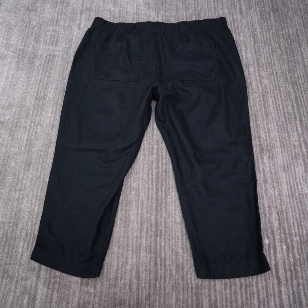 Banana Republic Pants Womens XXL Black New No Tag Linen Blend Elastic Waist